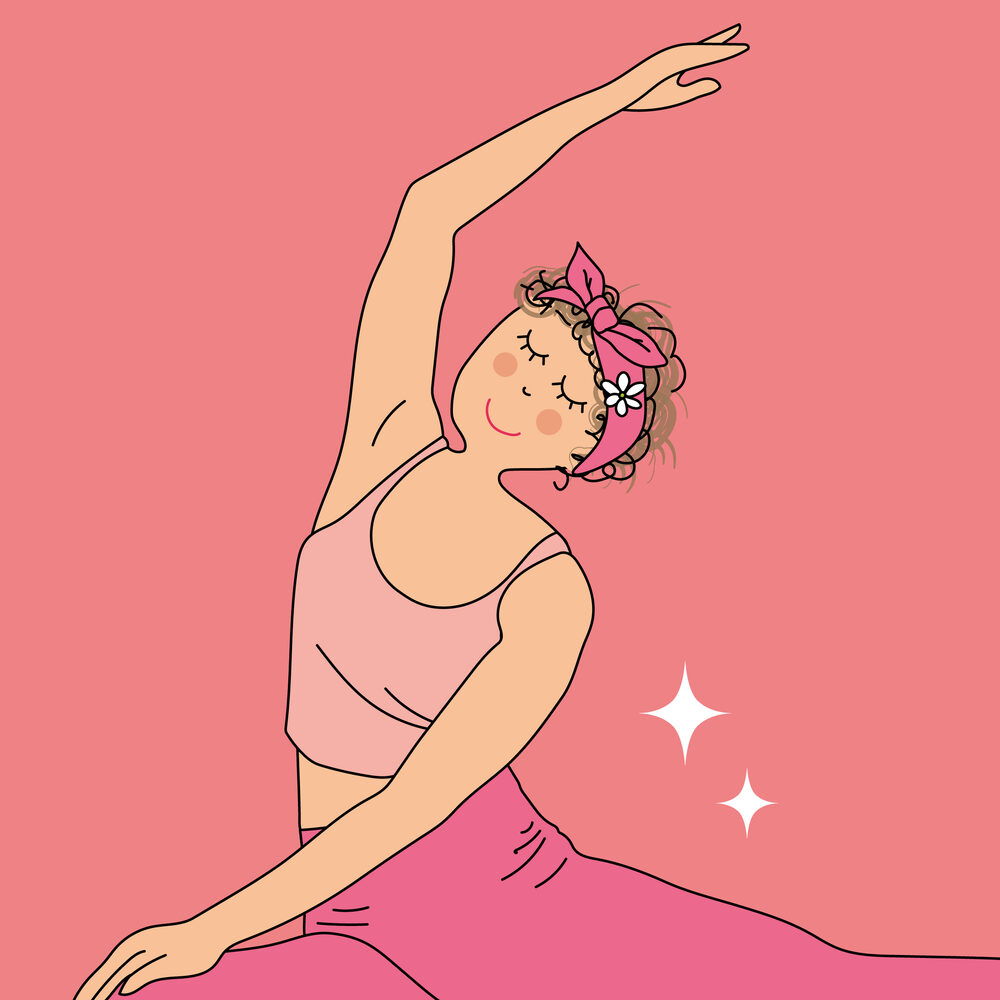 Illustration : une femme s'étire pour intégrer plus de mouvement dans sa journée